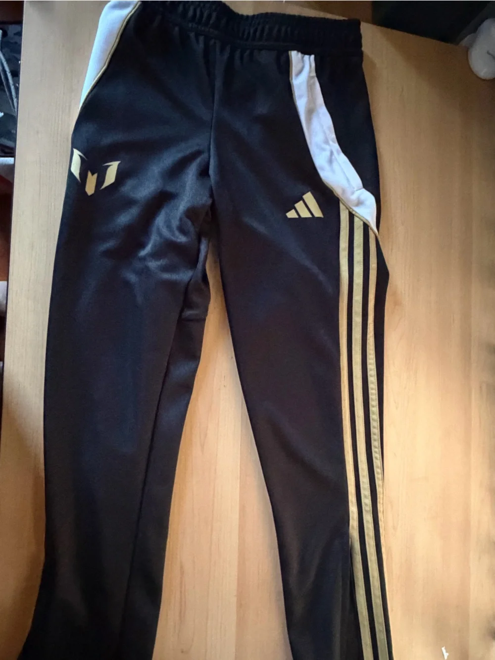 Boys adidas Messi Black and Gold Tracksuit
